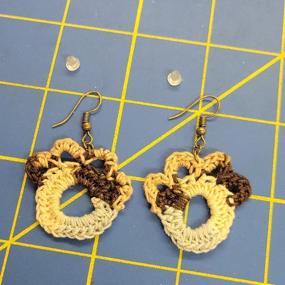 Crochet 1.25" Earrings Crocheted Handmade